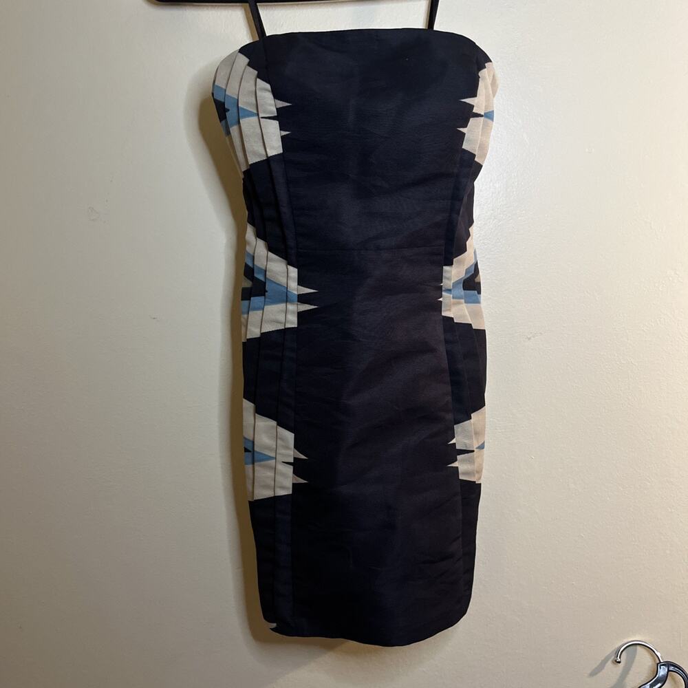 ECOTE Womens Dress Sz: Small Strapless Aztec Print Side Blk